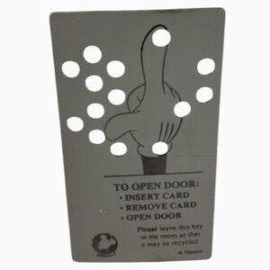 DISNEY VTG HOTEL ROOM KEY WDW MICKEY GLOVE HAND FINGER CONTEMPORARY HOTEL 1995